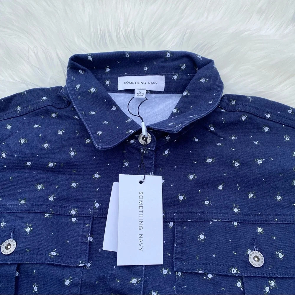 Something Navy Denim Jacket - Picture 2 of 3